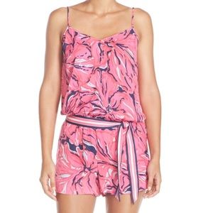 Lilly Pulitzer “Deanna” print satin romper